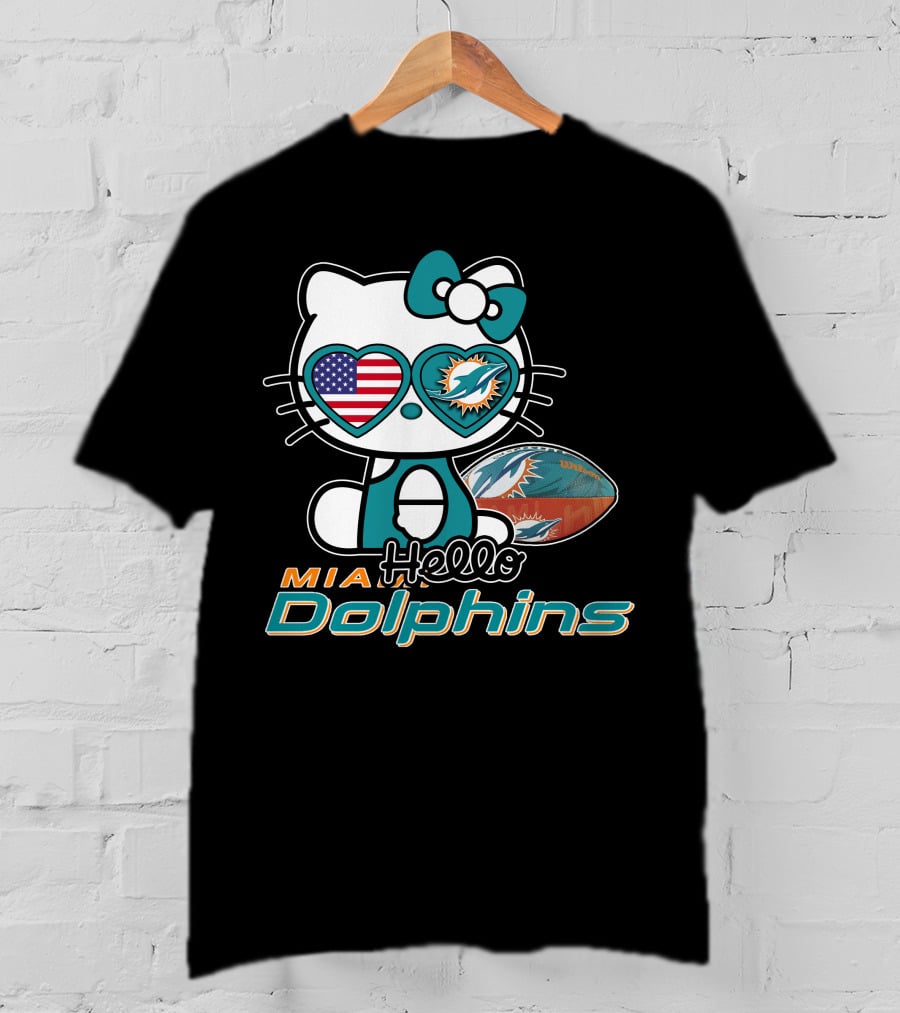 Mia Hello Dolphins American Football Miami Nfl T-Shirt