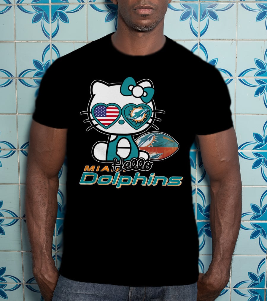 Mia Hello Dolphins American Football Miami Nfl T-Shirt