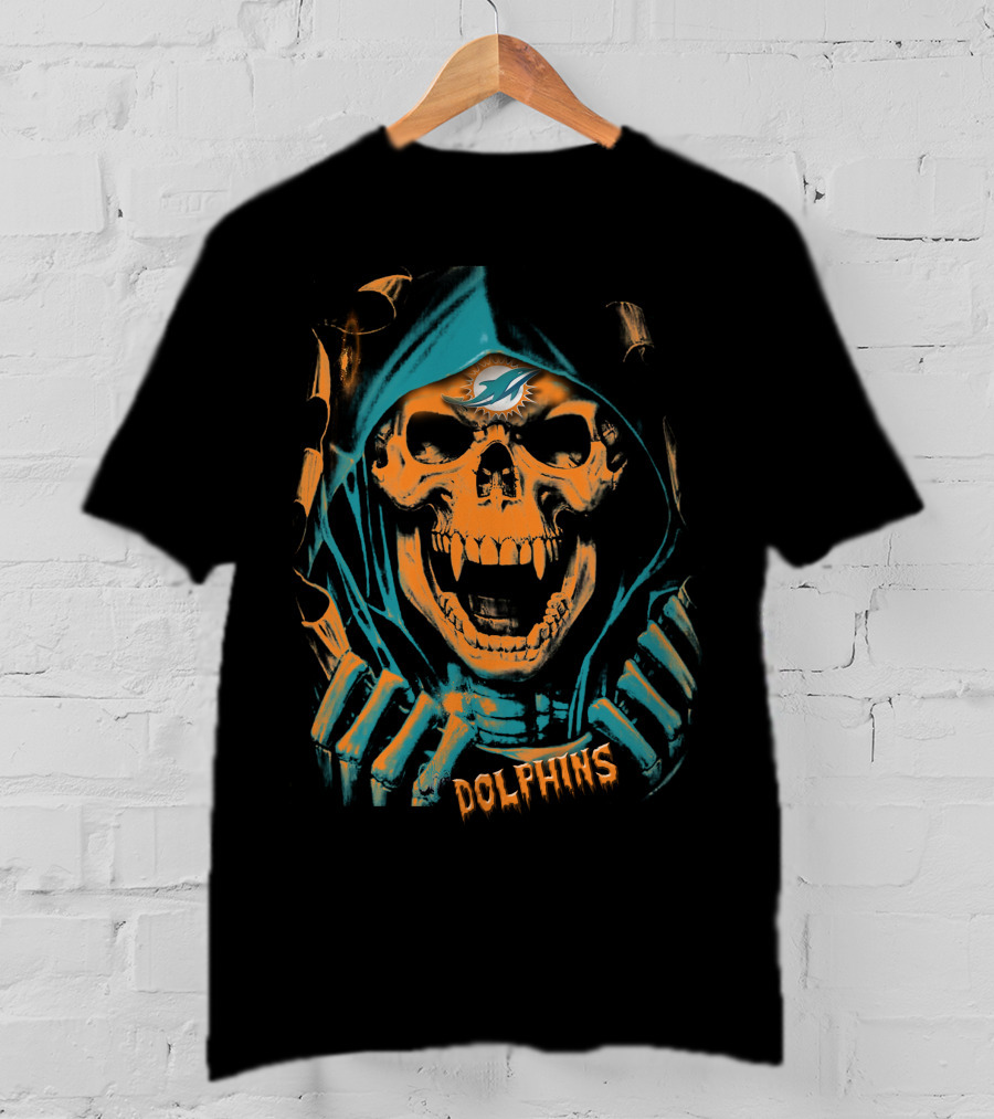 Miami Dolphins Skull Reaper Hoodie T-Shirt