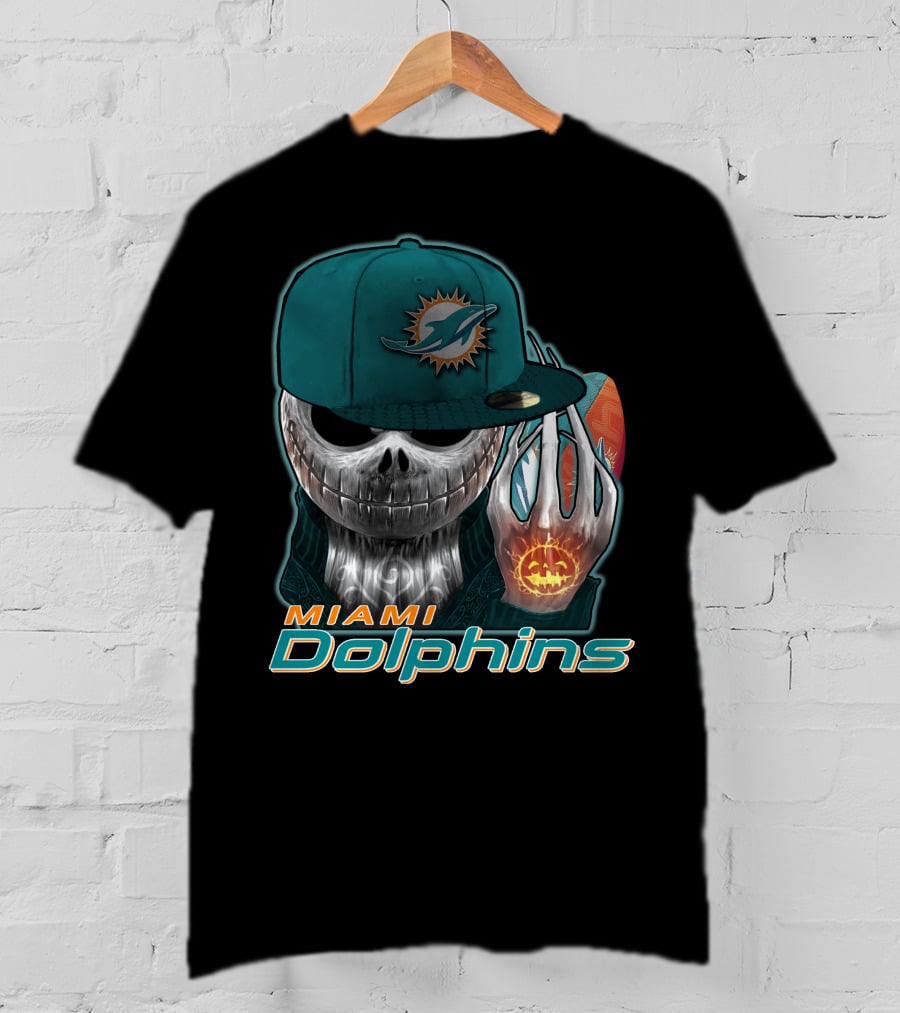 Jackskull Miami Dolphins Halloween T-Shirt