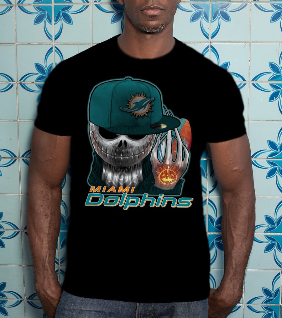 Jackskull Miami Dolphins Halloween T-Shirt