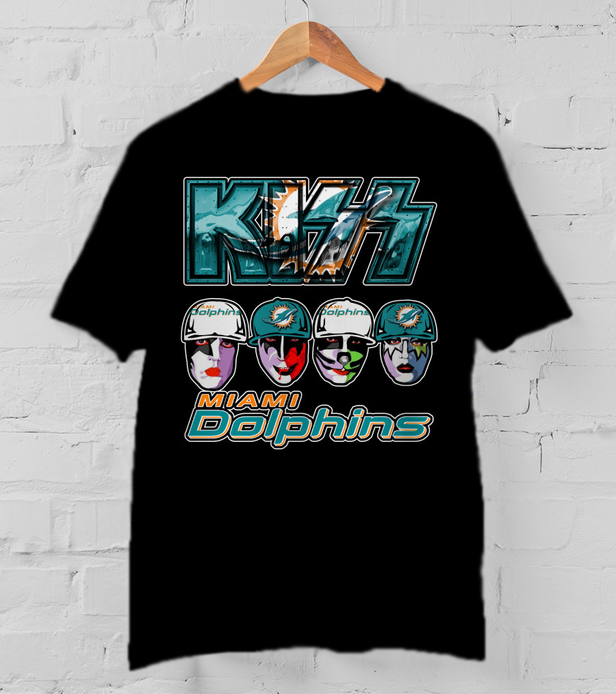 KISS Dolphins Faces Miami Football Fans T-Shirt