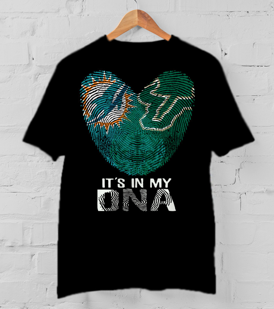 Miami Dolphins It's In My Dna Fingerprint T-Shirt