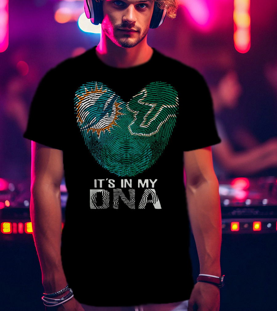 Miami Dolphins It's In My Dna Fingerprint T-Shirt
