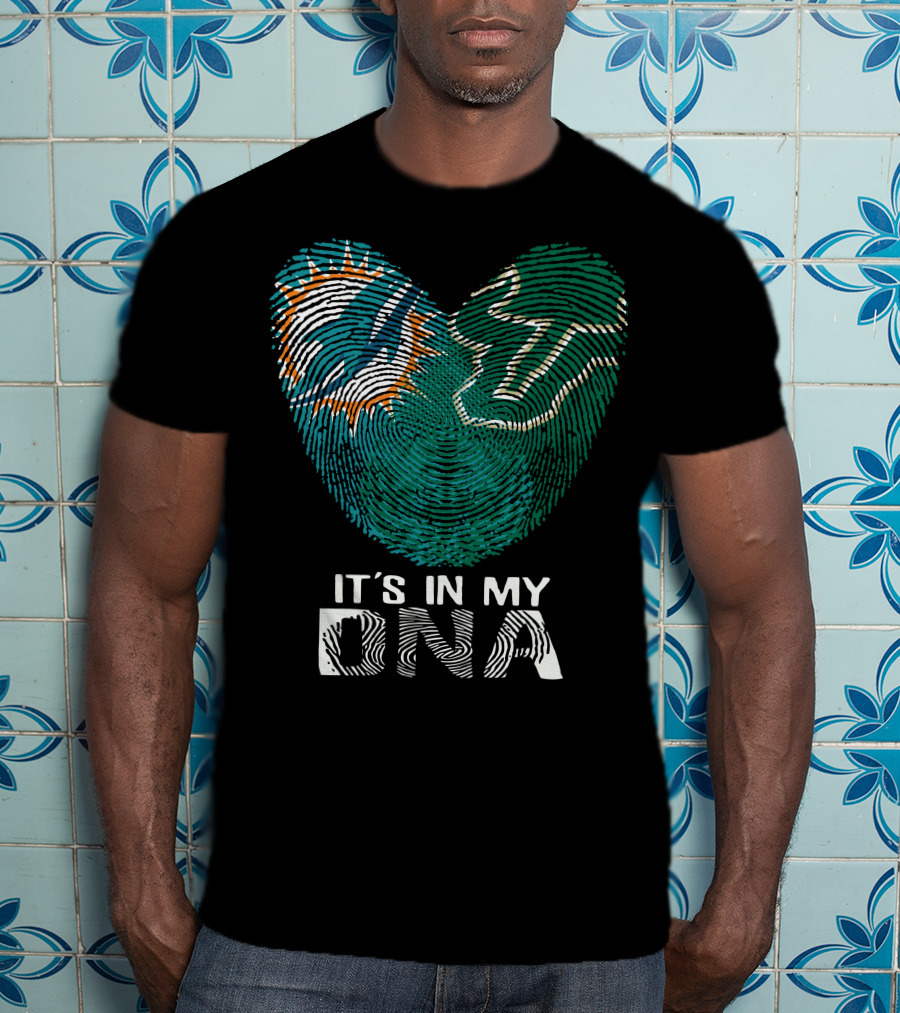 Miami Dolphins It's In My Dna Fingerprint T-Shirt
