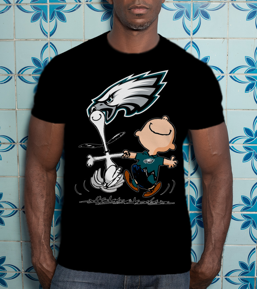 Snoopy And Philadelphia Eagles Logo Dance T-Shirt