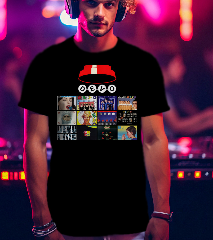 DEVO Album Covers Collection With Signature Energy Dome T-Shirt