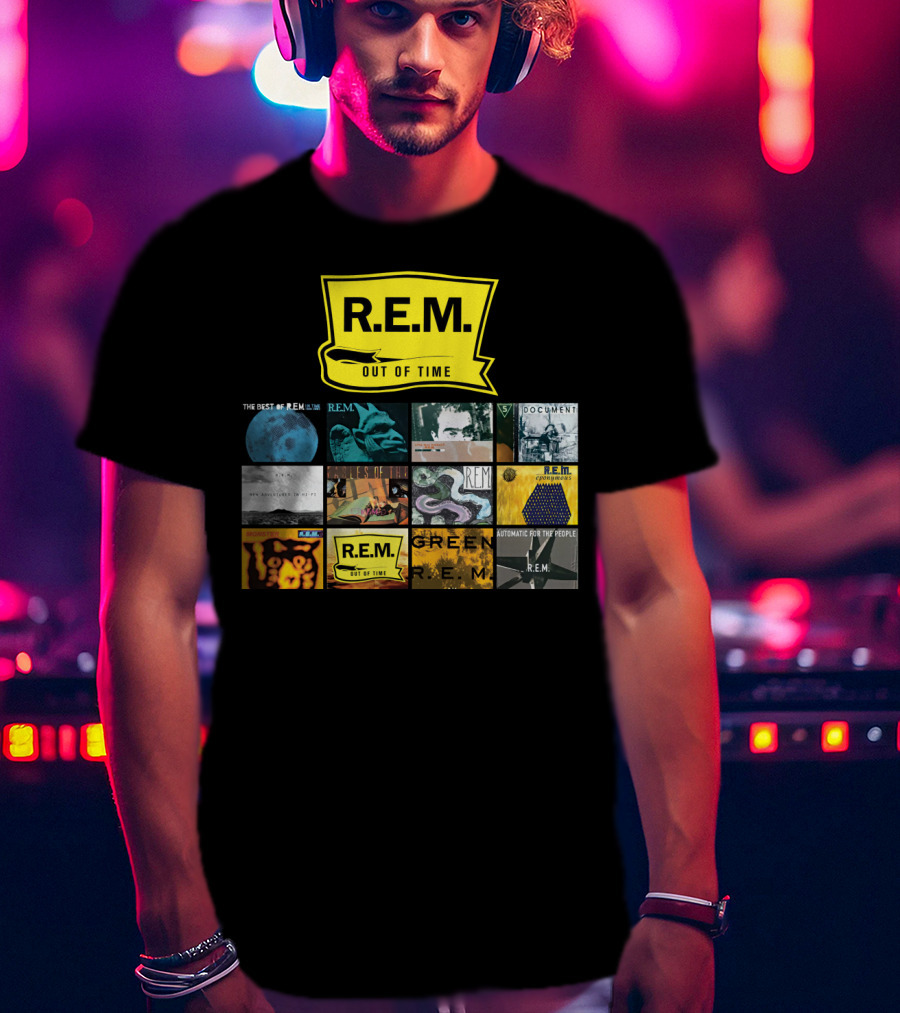 R.E.M. Out Of Time Album Covers Collection T-Shirt
