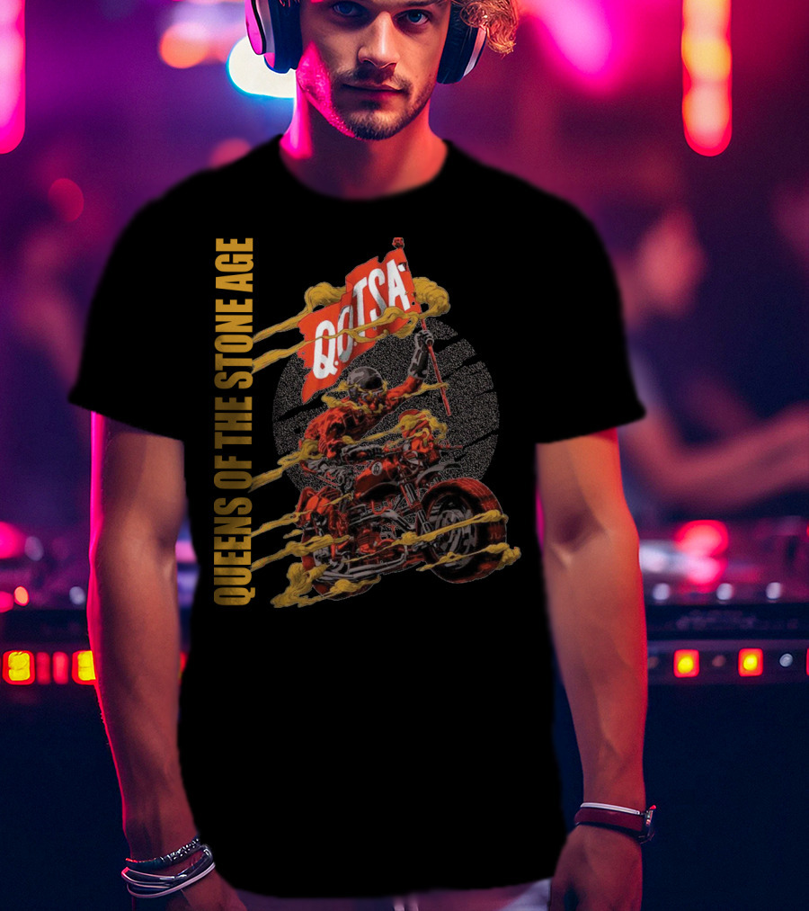 Queens Of The Stone Age QOTSA Motorcycle Rider T-Shirt