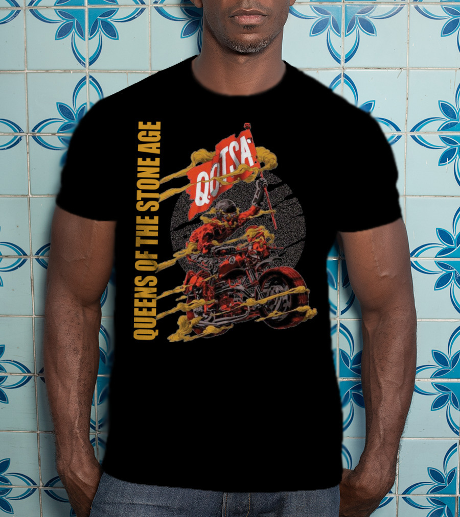 Queens Of The Stone Age QOTSA Motorcycle Rider T-Shirt