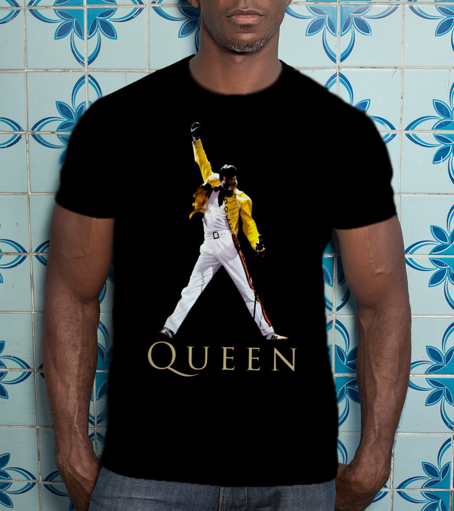 Queen Freddie Mercury Yellow Jacket Iconic Pose T-Shirt