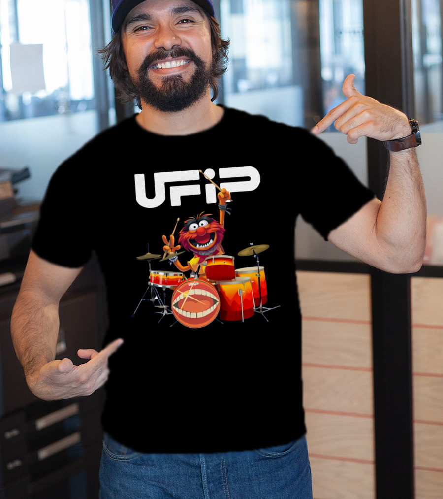 Animal Playing UFIP Drums Featuring The Muppets Character T-Shirt