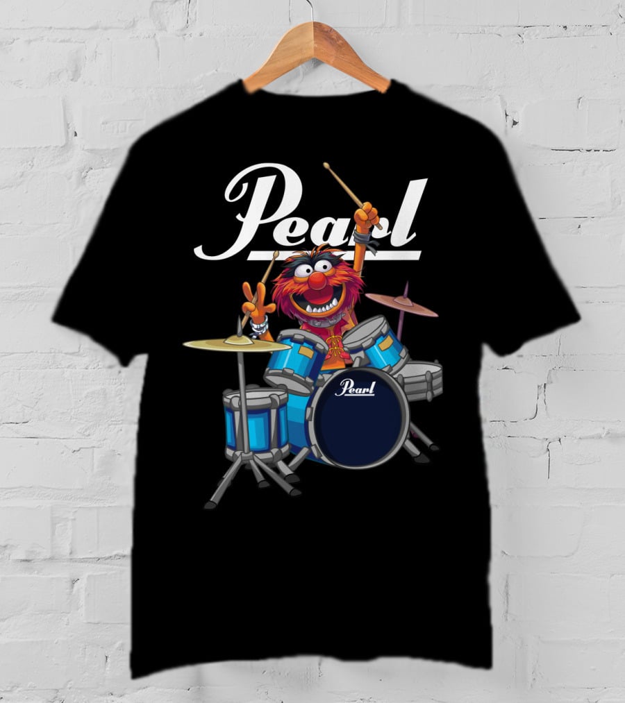 The Muppets Animal Playing Pearl Drums Enthusiastically T-Shirt