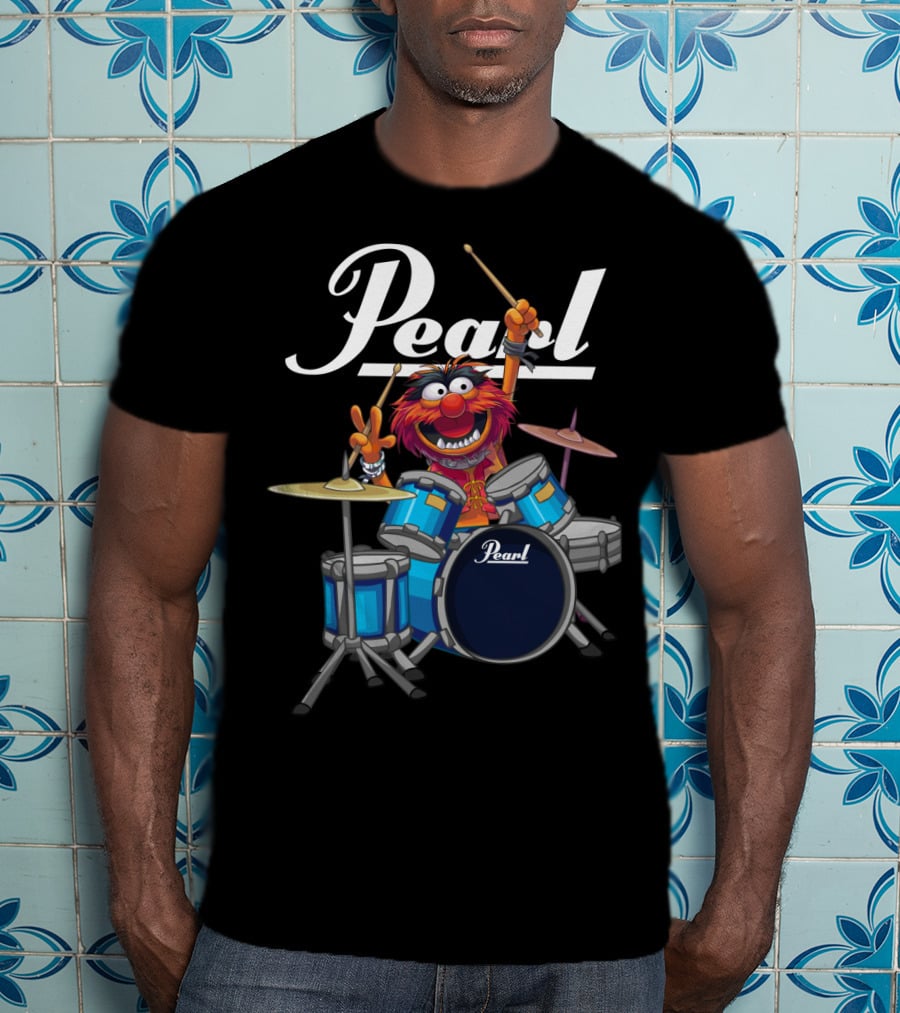 The Muppets Animal Playing Pearl Drums Enthusiastically T-Shirt