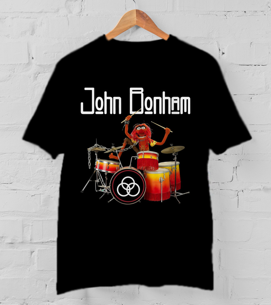 John Bonham Drums Animal Muppets Iconic Performance Image T-Shirt