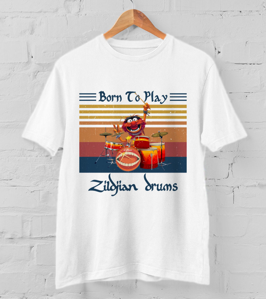 Born To Play Zildjian Drums Muppets Animal Vintage T-Shirt