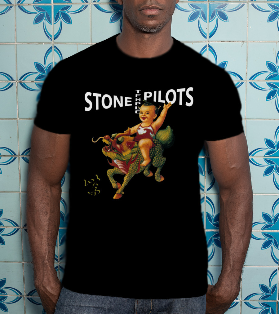 STONE TEMPLE PILOTS Baby Riding Fire-Breathing Dragon T-Shirt