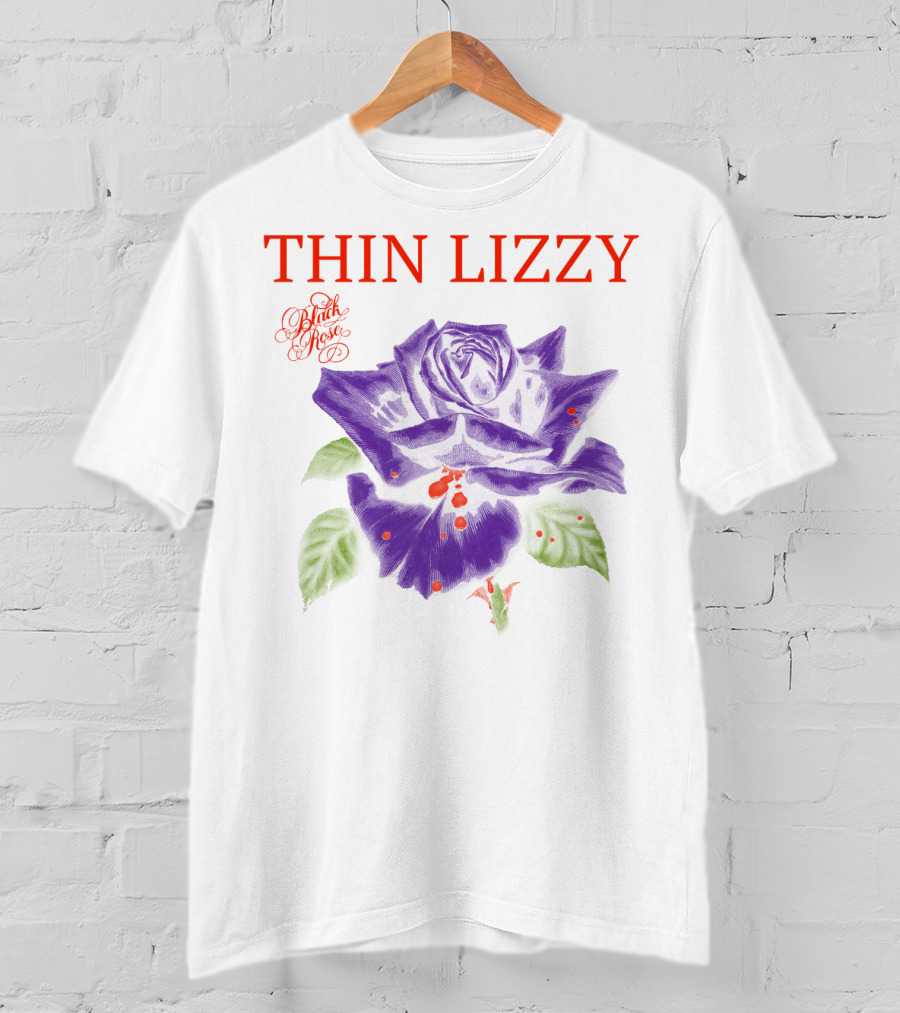 Thin Lizzy Black Rose Purple Rose T-Shirt