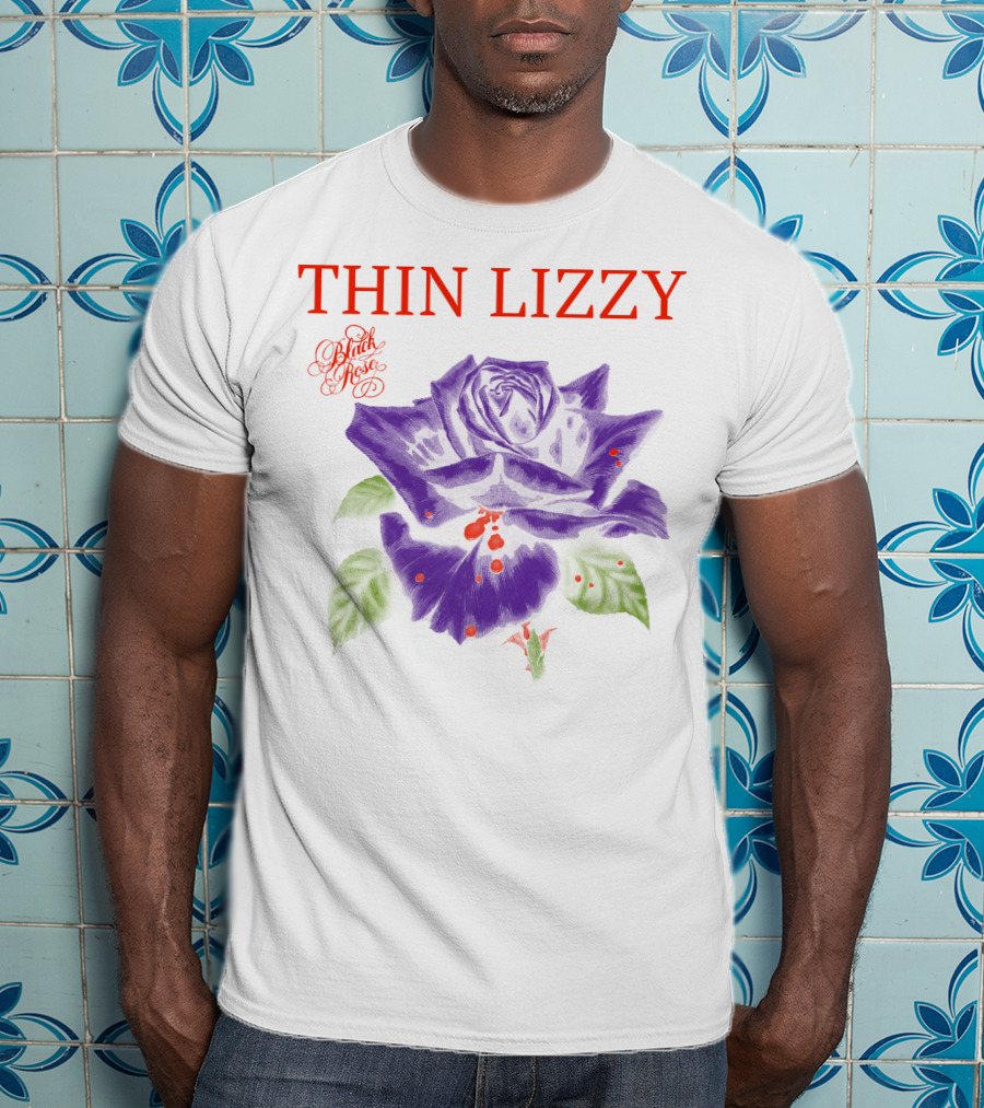 Thin Lizzy Black Rose Purple Rose T-Shirt