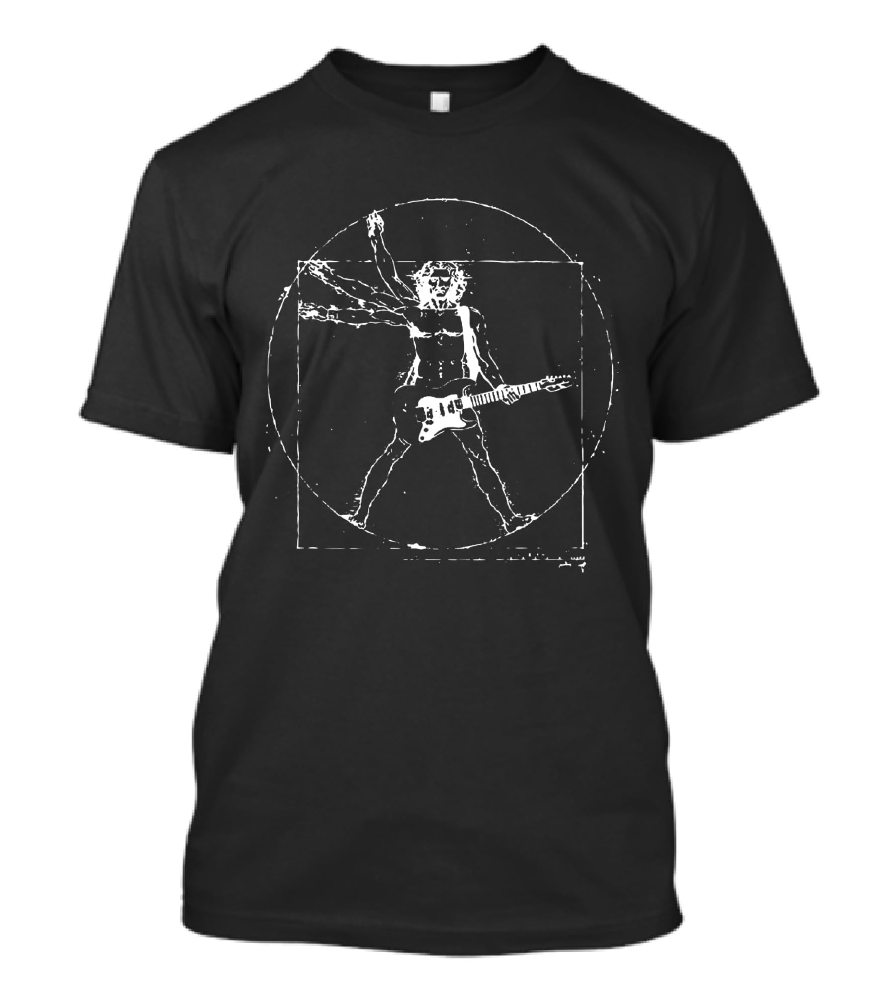Vitruvian Rock Guitarist Music Fusion T-Shirt