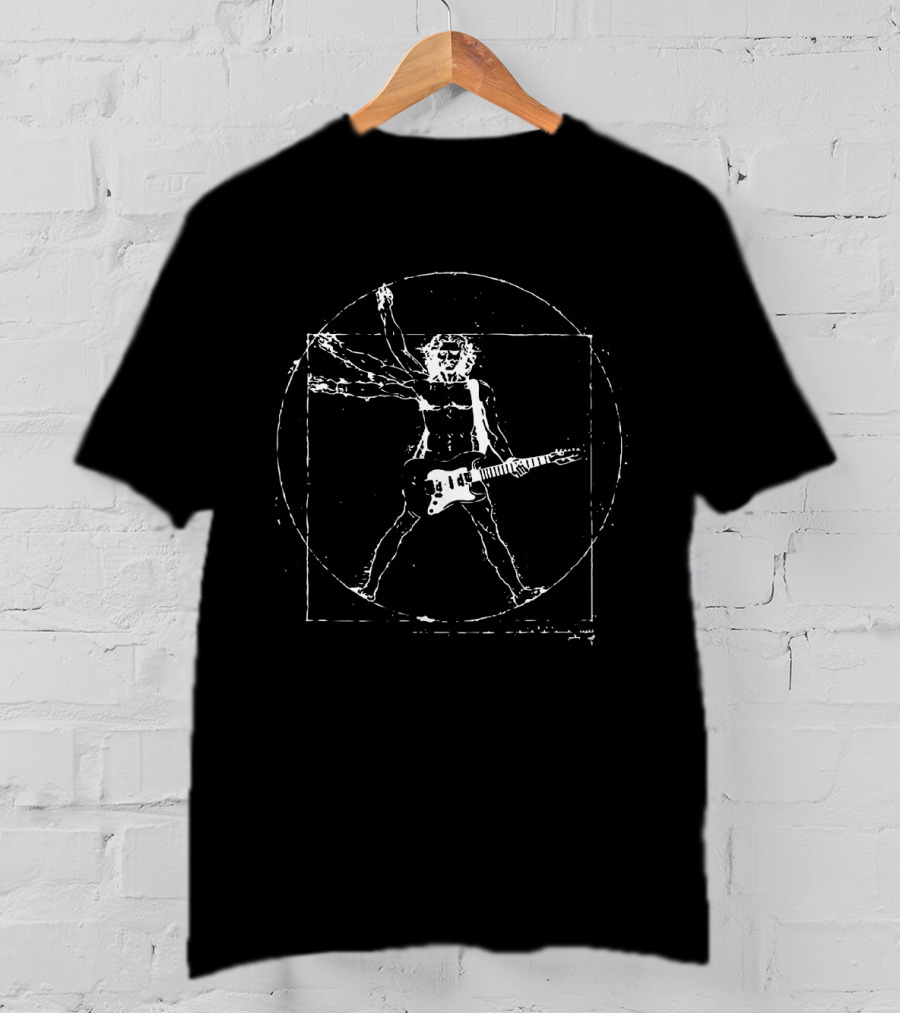 Vitruvian Rock Guitarist Music Fusion T-Shirt