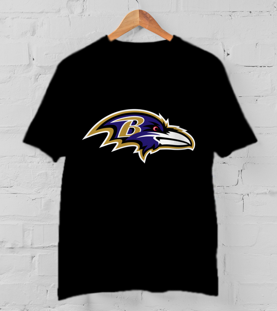 Baltimore Ravens Black And Purple Iconic B Football Team Emblem T-Shirt