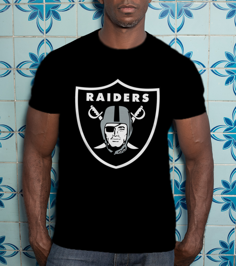 Las Vegas Raiders NFL Logo Shield Black And Silver T-Shirt