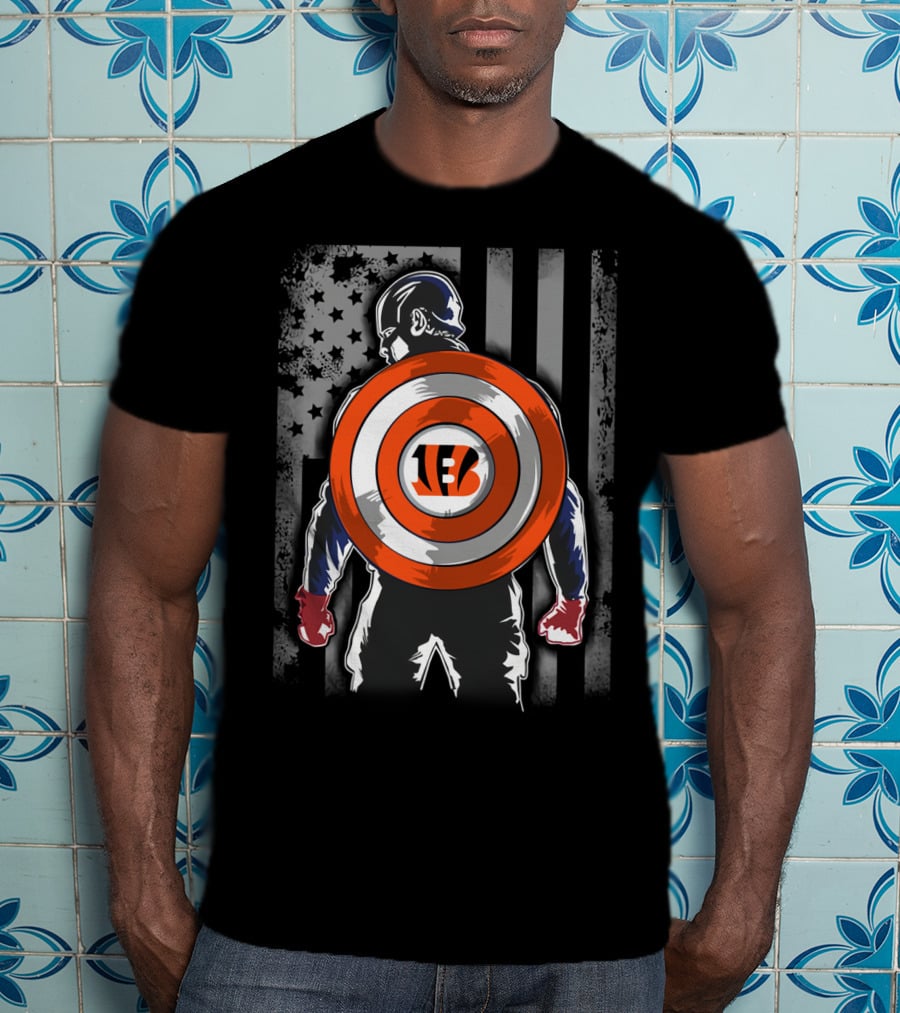 Cincinnati Bengals Captain America Shield T-Shirt