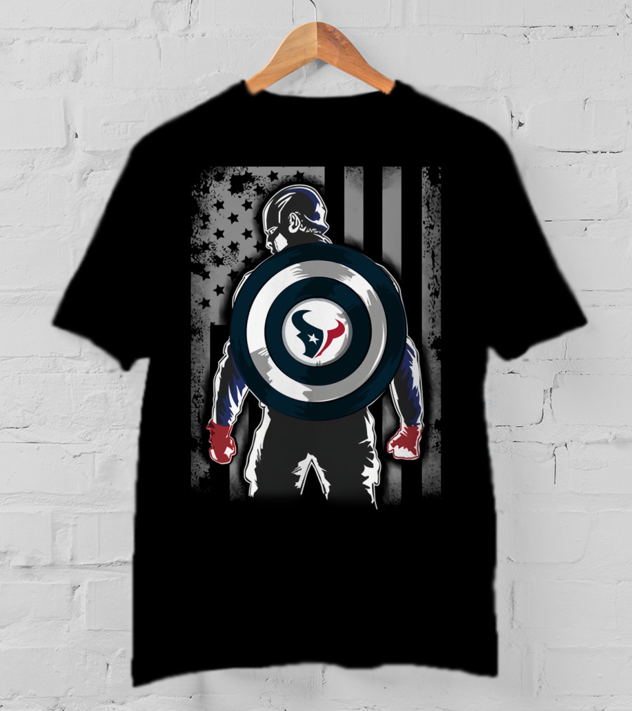 Houston Texans Captain America Shield T-Shirt