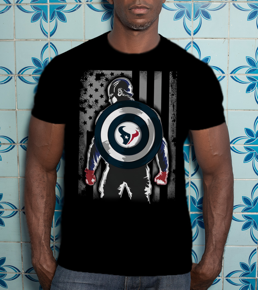 Houston Texans Captain America Shield T-Shirt