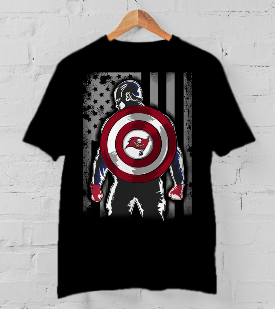 Tampa Bay Buccaneers Captain America Shield Patriotic T-Shirt