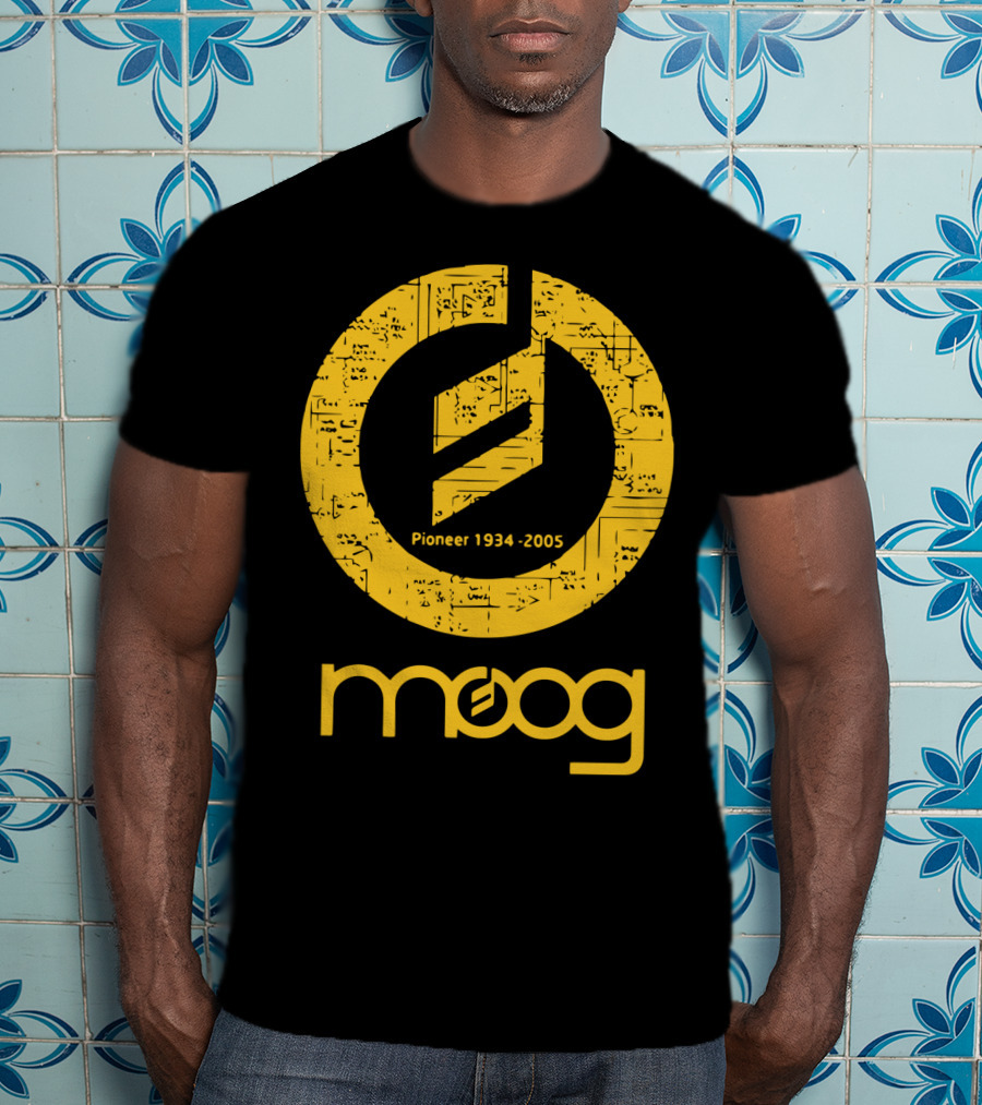 MOOG Pioneer 1934-2005 Yellow Circuitry T-Shirt