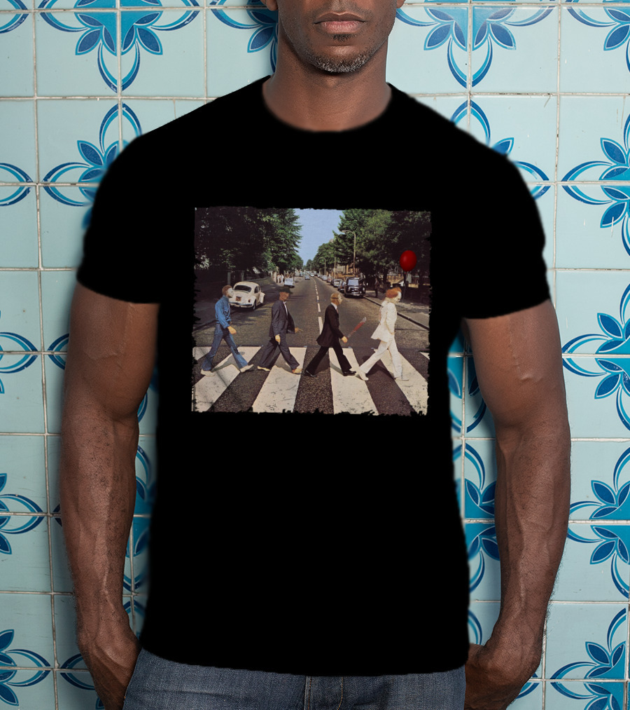 Abbey Road Horror Movie Icons Crossover Scene T-Shirt