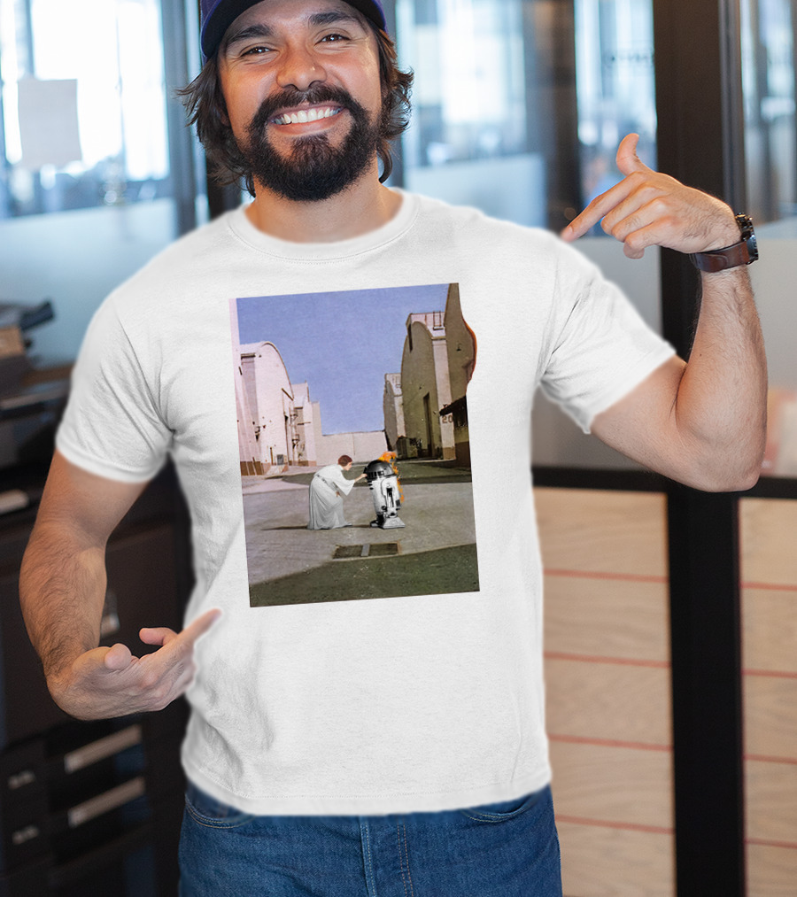 Wish You Were Leia With Princess And Droid In Iconic Courtyard Scene T-Shirt