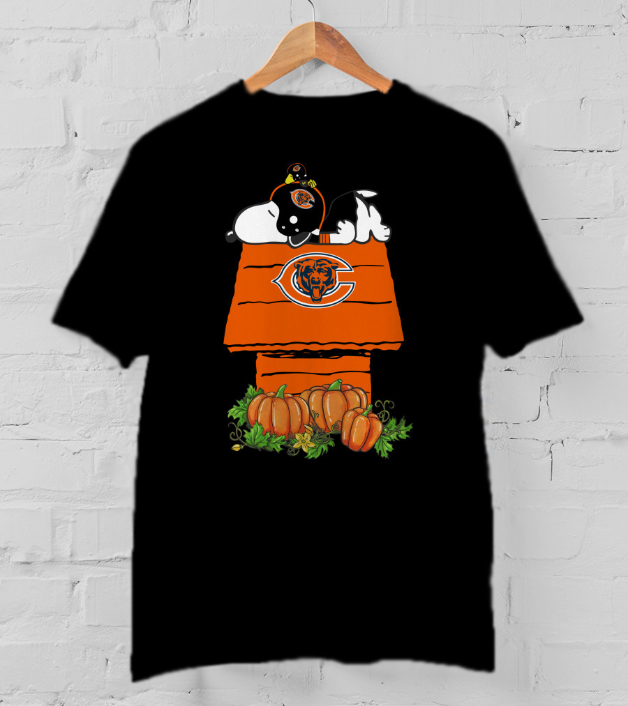Chicago Bears Snoopy And Pumpkins House T-Shirt