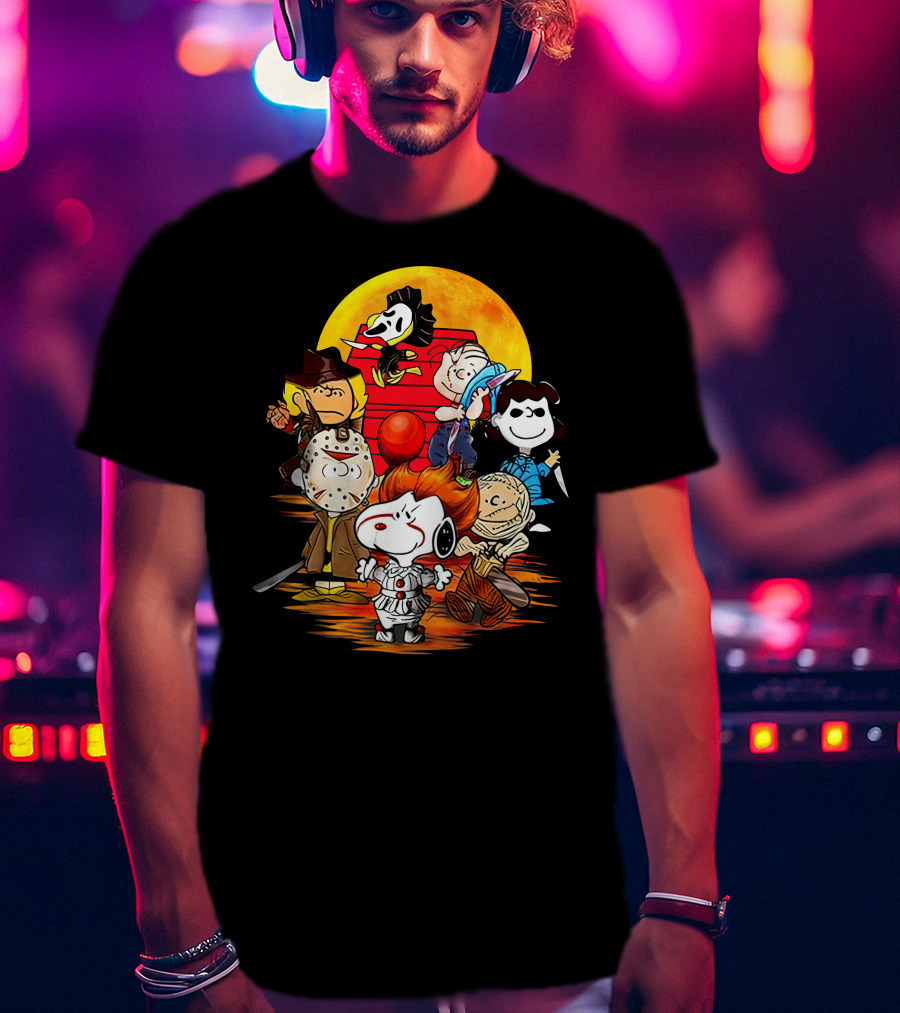 Snoopy And Friends Halloween Horror Mashup T-Shirt