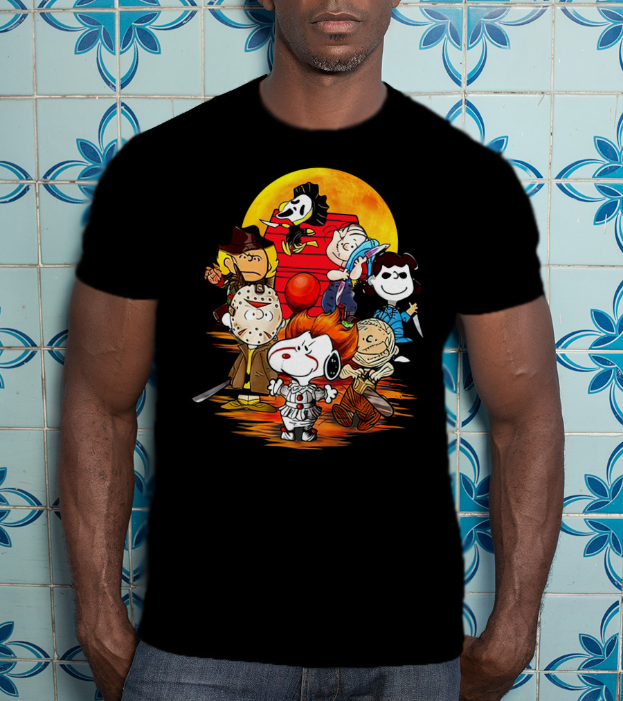 Snoopy And Friends Halloween Horror Mashup T-Shirt