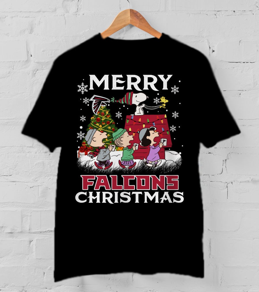 Merry Falcons Christmas Atlanta Snoopy T-Shirt