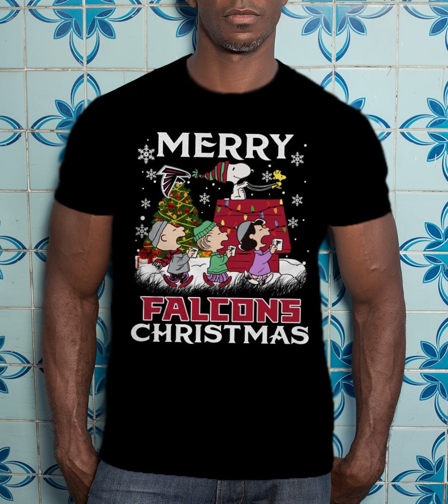 Merry Falcons Christmas Atlanta Snoopy T-Shirt