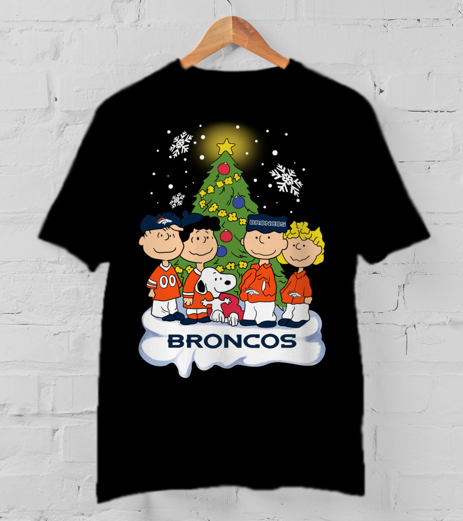 Broncos Christmas Snoopy And Peanuts Characters Holiday T-Shirt