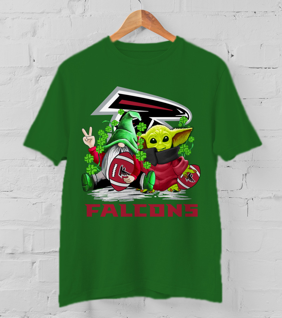 Atlanta Falcons St. Patrick's Day Football Gnome And Baby Alien T-Shirt