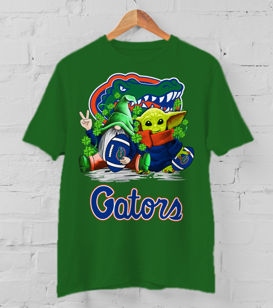 Florida Gators Football St. Patrick's Day Gnome And Baby Alien T-Shirt