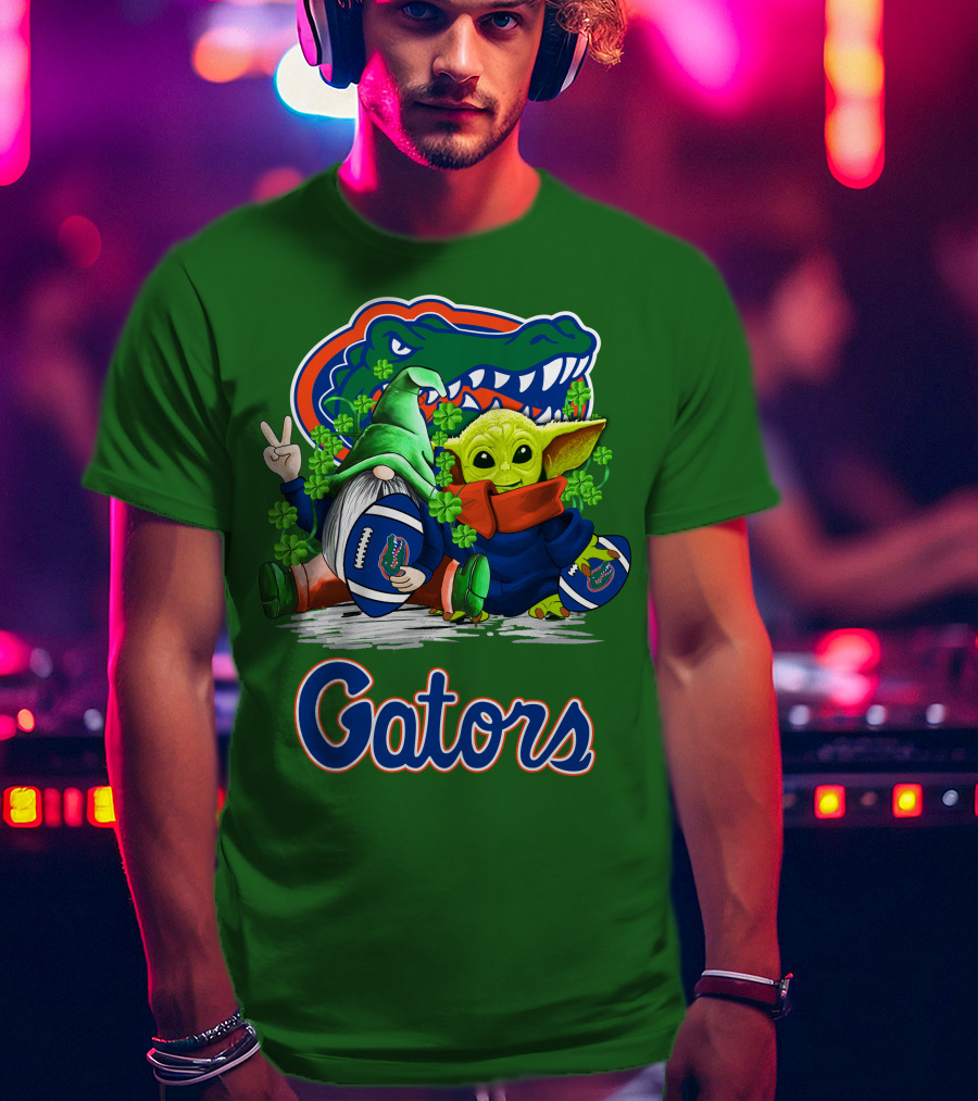 Florida Gators Football St. Patrick's Day Gnome And Baby Alien T-Shirt