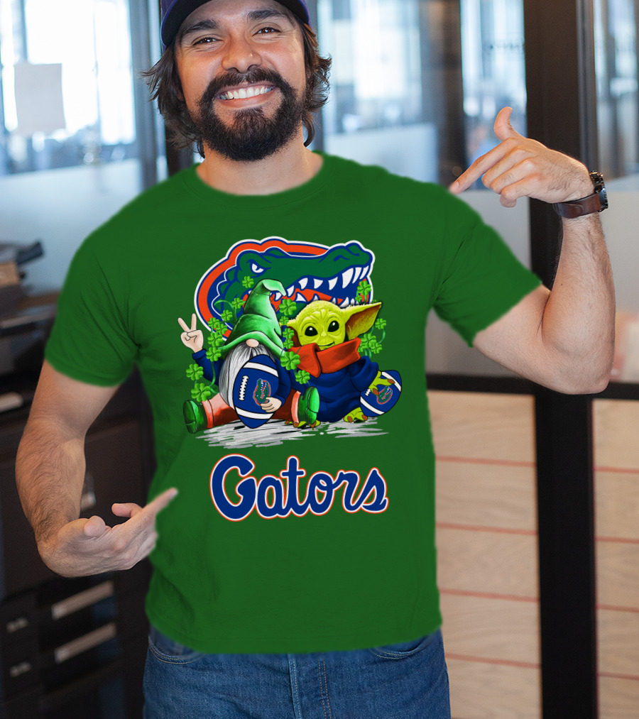 Florida Gators Football St. Patrick's Day Gnome And Baby Alien T-Shirt