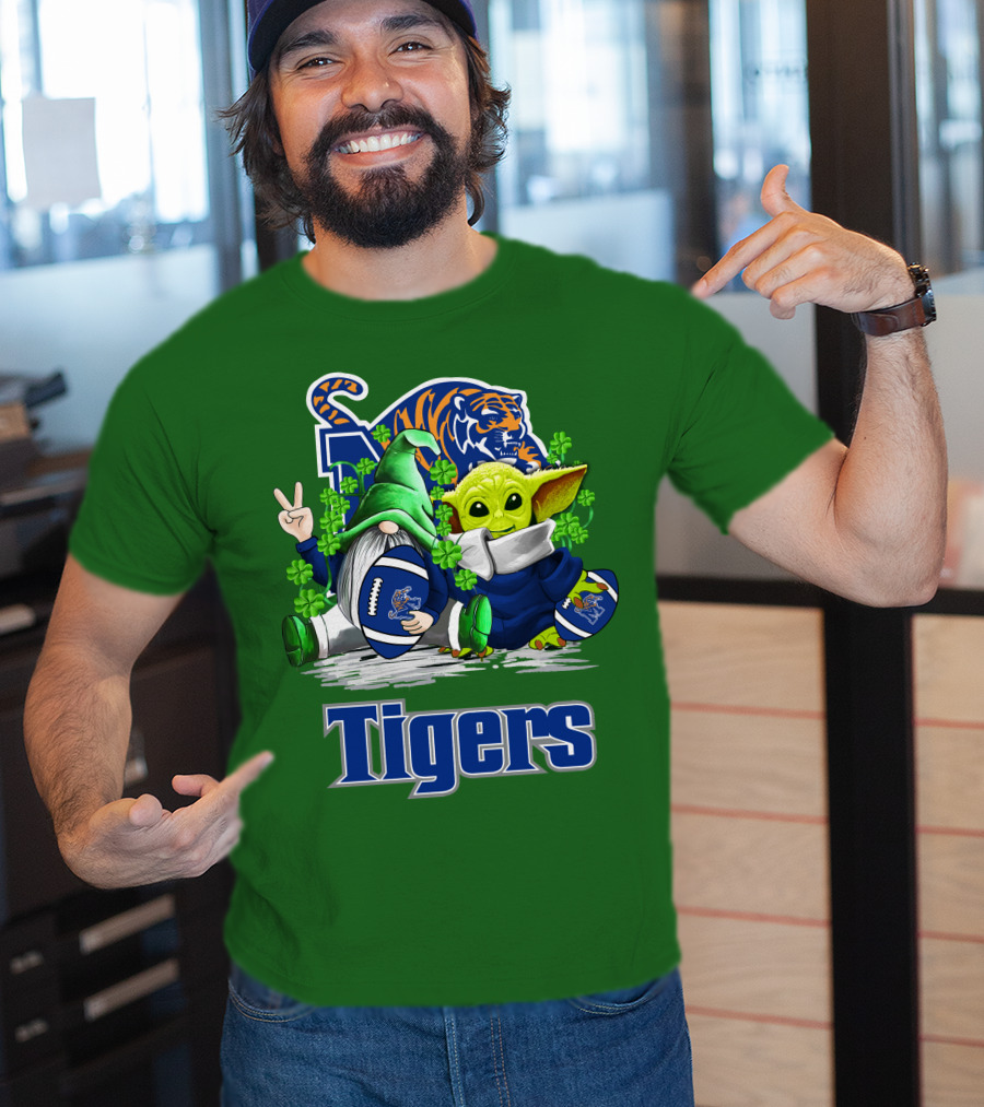 Memphis Tigers Football St. Patrick's Day Gnome And Child Icons T-Shirt