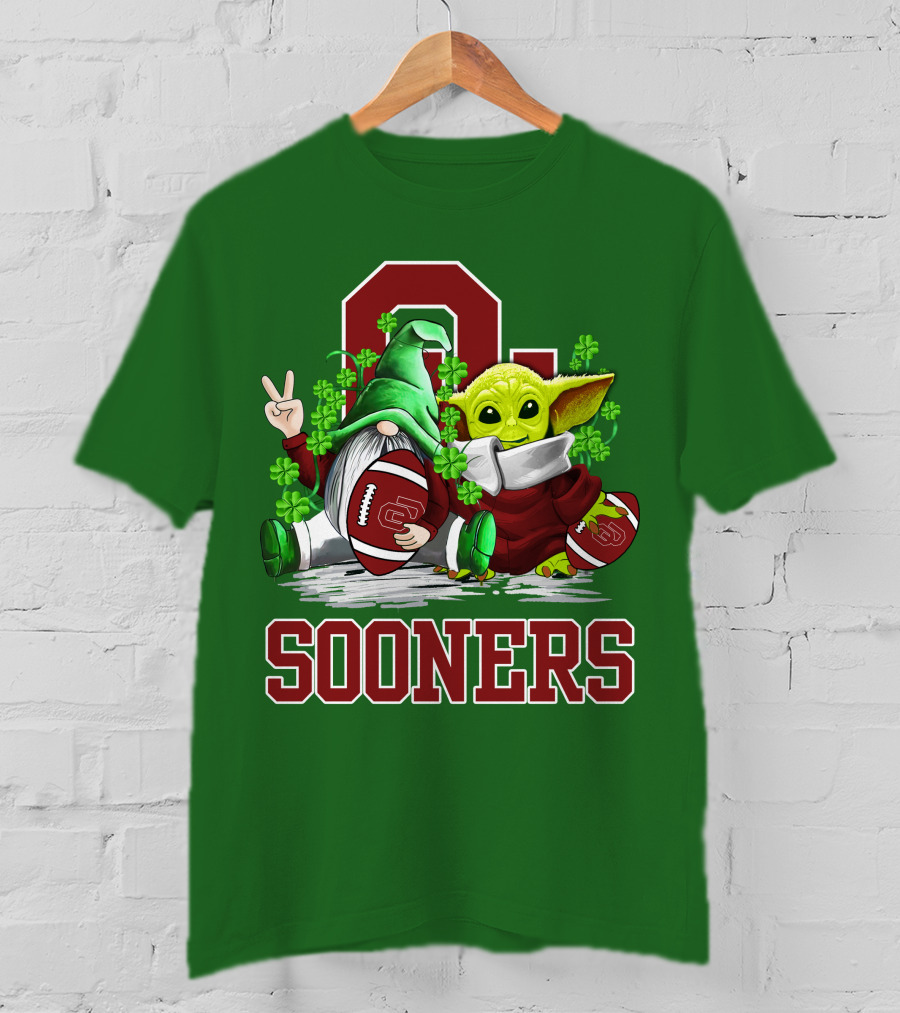 Oklahoma Sooners St. Patrick's Day Football Gnome And Alien T-Shirt