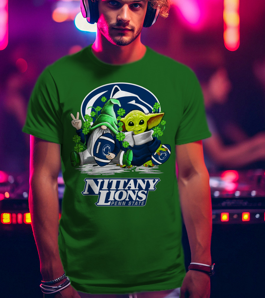 Penn State Nittany Lions St. Patrick's Day Football Shamrocks T-Shirt
