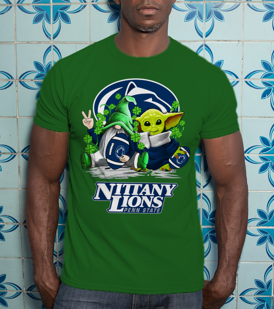 Penn State Nittany Lions St. Patrick's Day Football Shamrocks T-Shirt
