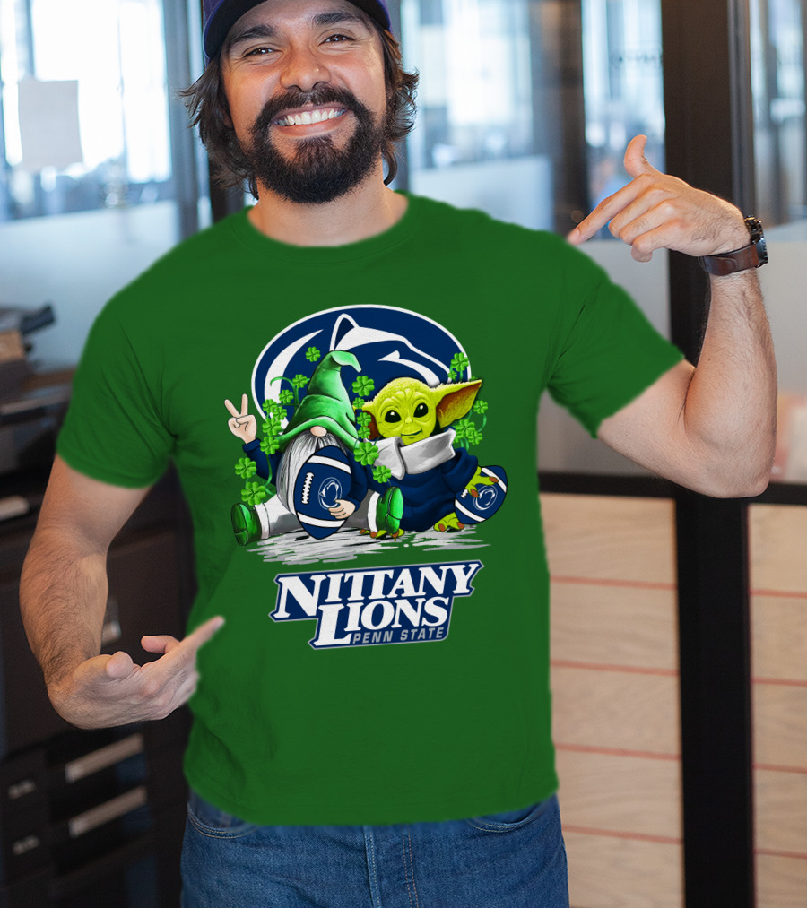 Penn State Nittany Lions St. Patrick's Day Football Shamrocks T-Shirt