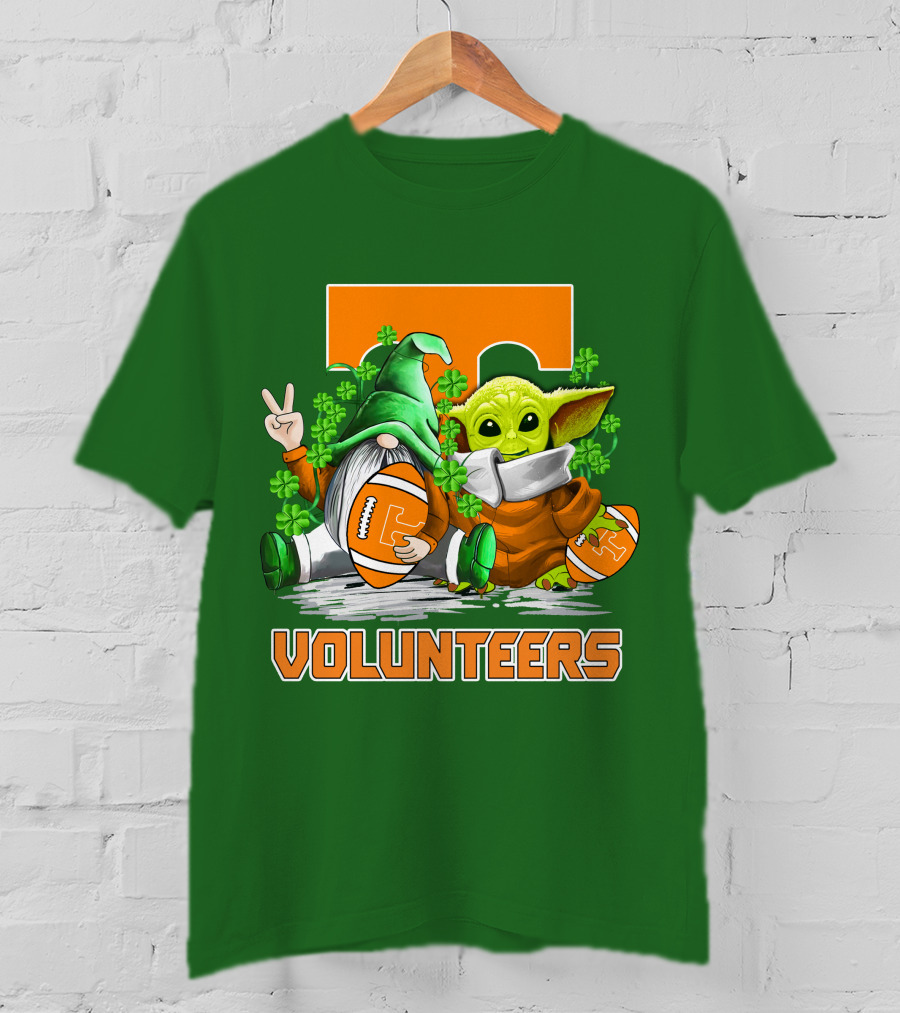 Tennessee Volunteers Football St. Patrick’s Day Gnome And Baby Alien T-Shirt